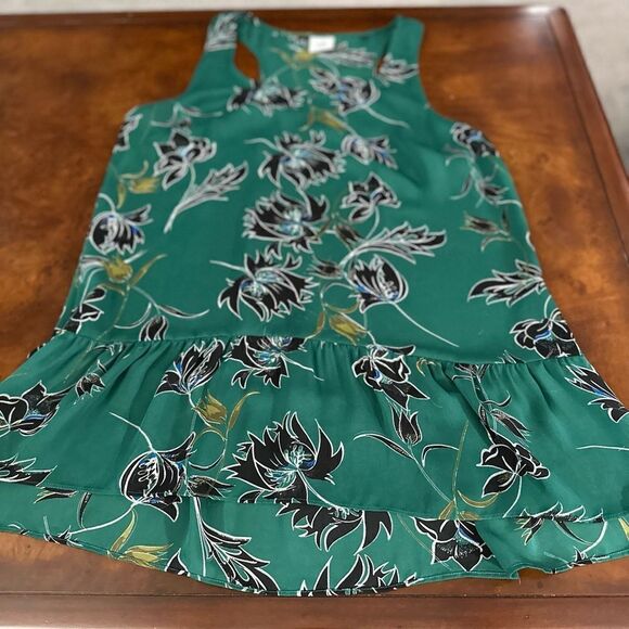 CAbi 3276 Green Zoe Falling Flowers Peplum Top Size Medium - Picture 3 of 14